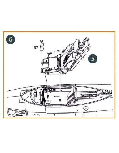 F-86A Ejection seat early for CP kits, 1/48 - Clear Prop Accessorie...