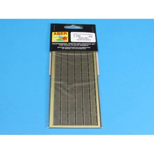Ships railing -vertical bars, 1/100 - Aber Models RE-100-02 Ships railing -vertical bars, 1/100 - Aber Models RE-100-02