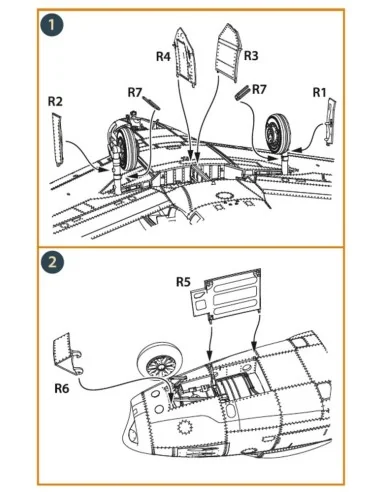 [NO_DESC] F-86A undercarriage covers for CP kits, 1/48 - Clear Prop...