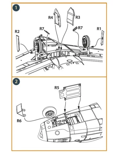 F-86A undercarriage covers for CP kits, 1/48 - Clear Prop Accessori...