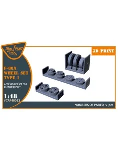 [NO_DESC] F-86A wheel set type 1 for CP kits, 1/48 - Clear Prop Acc...