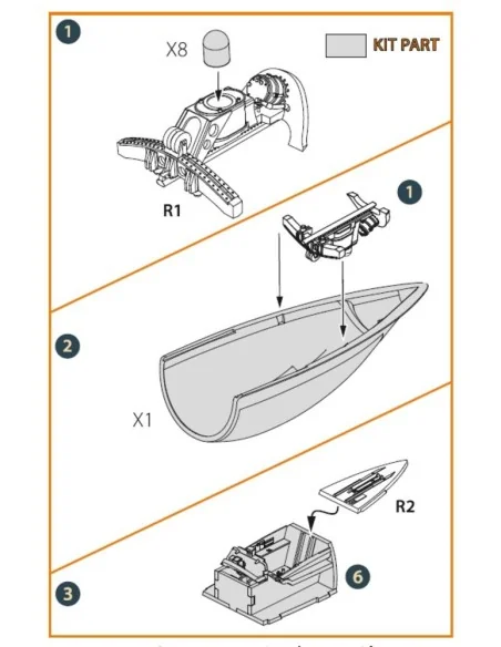 F-86A Canopy frame detailing set for CP kits, 1/48 - Clear Prop Acc...