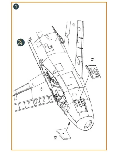 F-86A gun port (open) for CP kits, 1/48 - Clear Prop Accessories CP...