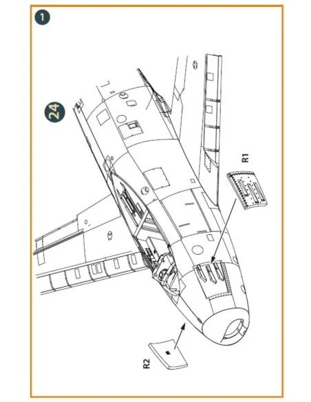 F-86A gun port (open) for CP kits, 1/48 - Clear Prop Accessories CP...