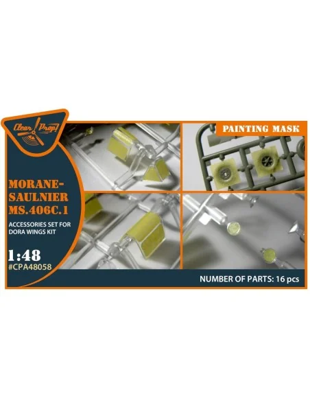 Morane-Saulnier MS.406C.1 painting mask for Dora Wings kit, 1/48 - ...