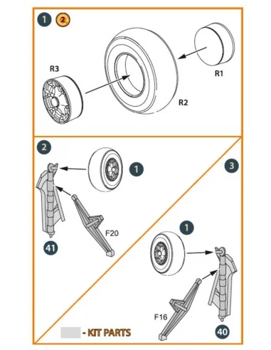 Morane-Saulnier Wheels set for Dora Wings, 1/48 - Clear Prop Access...