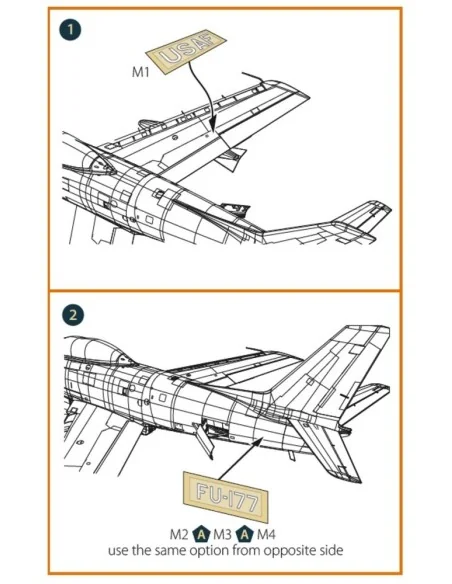 F-86A pre-cut patterns for numbers and lettering painting mask for ...