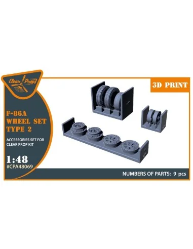 F-86A wheel set type 2 for CP kits, 1/48 - Clear Prop Accessories C...