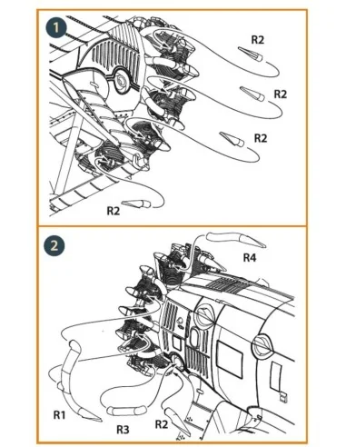 F4B-4 exhausts for CP kits, 1/48 - Clear Prop Accessories CPA48073