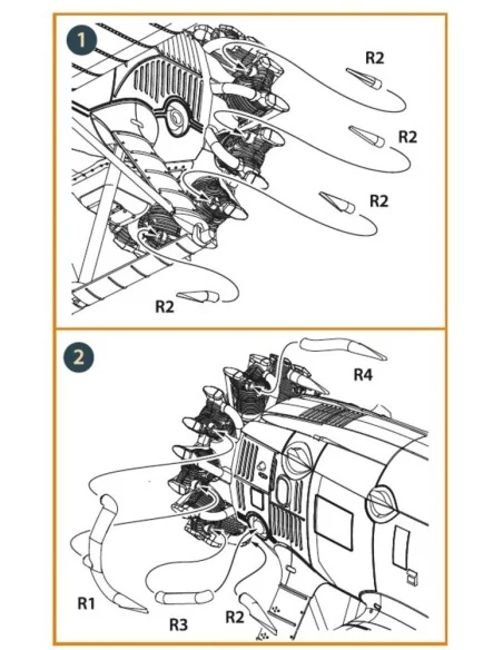 F4B-4 exhausts for CP kits, 1/48 - Clear Prop Accessories CPA48073