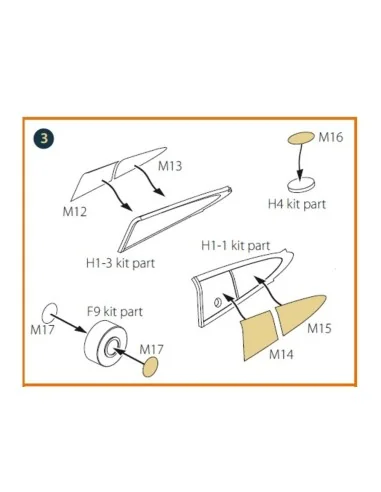 Hawk H-75M painting mask for CP kit CP4806, 1/48 - Clear Prop Acces...