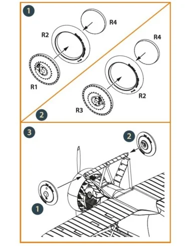 F4B Wheels set for CP kits, 1/48 - Clear Prop Accessories CPA48077