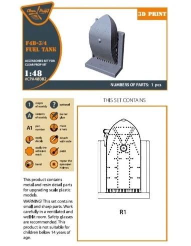 F4B Fuel Tank for CP kits, 1/48 - Clear Prop Accessories CPA48082