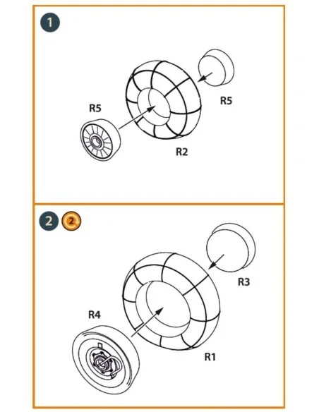 [NO_DESC] Hs 129B2/3 Wheels set (weighted) for Takom kit, 1/48 - Cl...