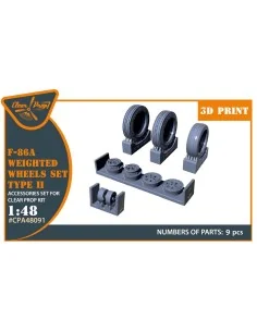 [NO_DESC] F-86A Wheels set (weighted) type 2 for CP kits, 1/48 - Cl...