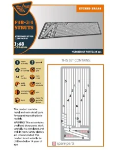 F4B-3/4 Strubs for CP kits, 1/48 - Clear Prop Accessories CPA48094 2