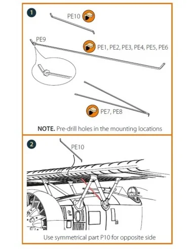F4B-3/4 Strubs for CP kits, 1/48 - Clear Prop Accessories CPA48094