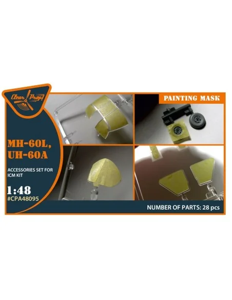 UH-60A, MH-60L painting mask for ICM kit, 1/48 - Clear Prop Accesso...