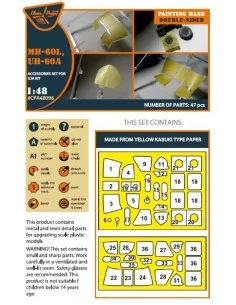 UH-60A, MH-60L double-sided painting mask for ICM kit, 1/48 - Clear... 2