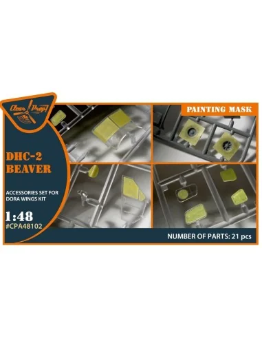 DHC-2 Beaver painting mask for Dora Wings kit, 1/48 - Clear Prop Ac...