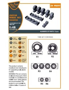Jaguar Wheels set (weighted) for Airfix kit, 1/48 - Clear Prop Acce... 2