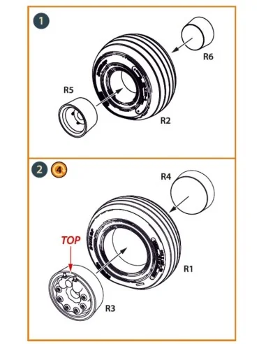 [NO_DESC] Jaguar Wheels set (weighted) for Airfix kit, 1/48 - Clear...