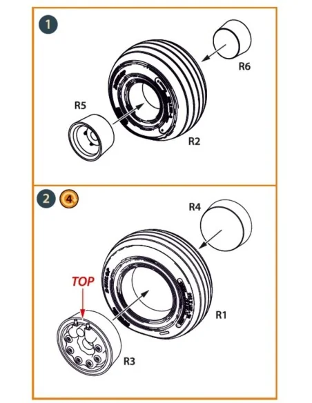Jaguar Wheels set (weighted) for Airfix kit, 1/48 - Clear Prop Acce...