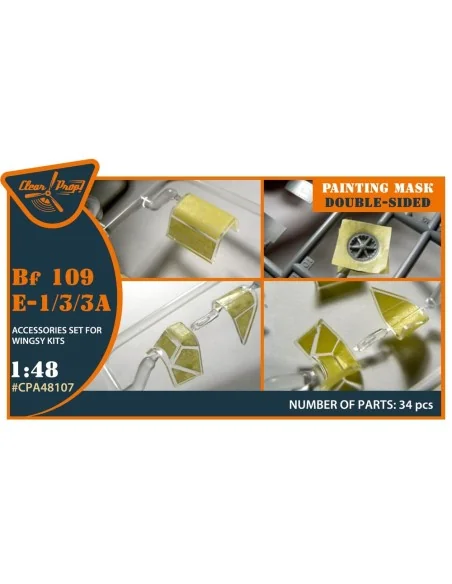 Bf-109E-1/3/3a double-sided painting mask for Wingsy Kits, 1/48 - C...