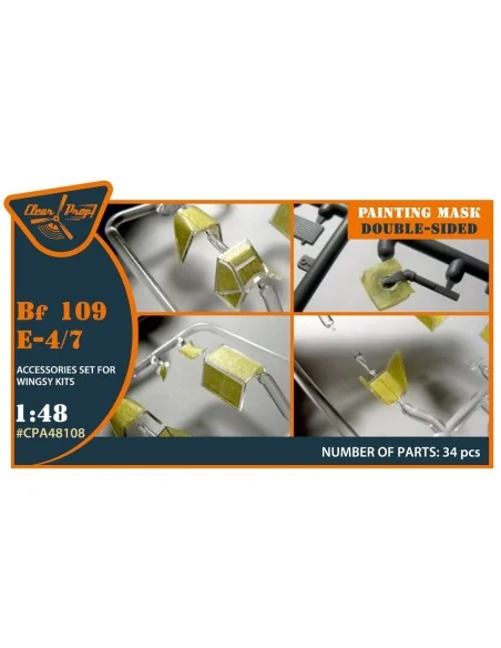 Bf-109E-4/7 double-sided painting mask for Wingsy Kits, 1/48 - Clea...