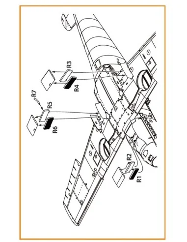 Bf-109E set of radiators for Wingsy Kits, 1/48 - Clear Prop Accesso...