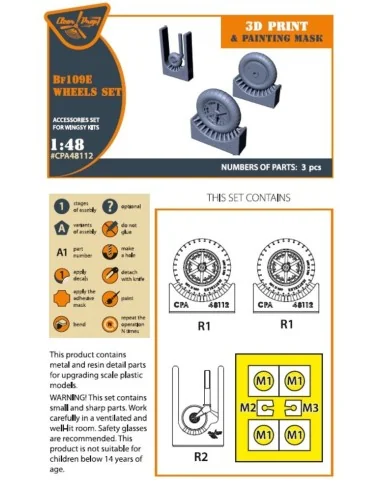 [NO_DESC] Bf-109E wheels set for Wingsy Kits, 1/48 - Clear Prop Acc...