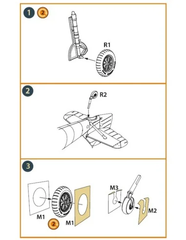 Bf-109E wheels set for Wingsy Kits, 1/48 - Clear Prop Accessories C...