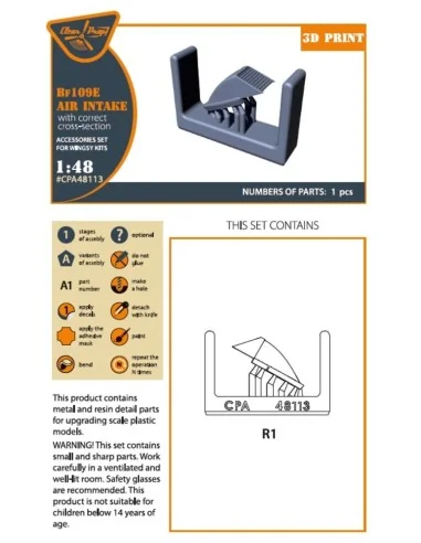Bf-109E air intake for Wingsy Kits, 1/48 - Clear Prop Accessories C...
