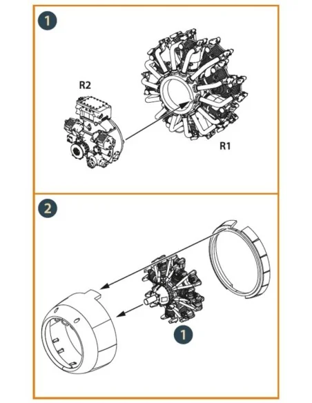 D3A2 VAL carbureted engine for Wingsy Kits, 1/48 - Clear Prop Acces...
