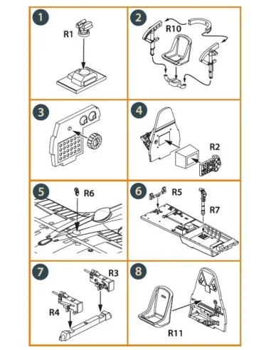 [NO_DESC] D3A2 VAL interior set for Wingsy Kits, 1/48 - Clear Prop ...