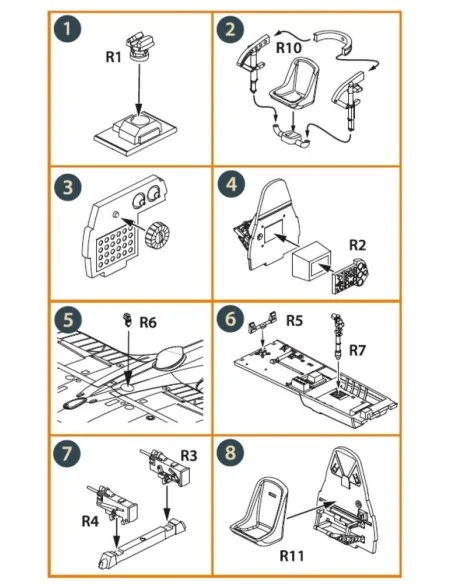 D3A2 VAL interior set for Wingsy Kits, 1/48 - Clear Prop Accessorie...