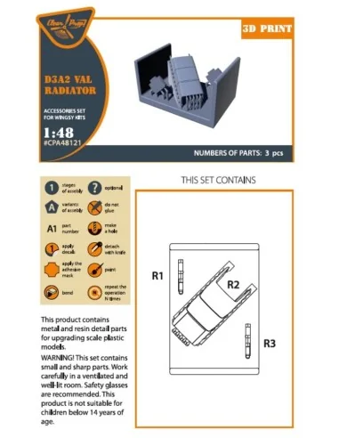 [NO_DESC] D3A2 VAL radiator set for Wingsy Kits, 1/48 - Clear Prop ...