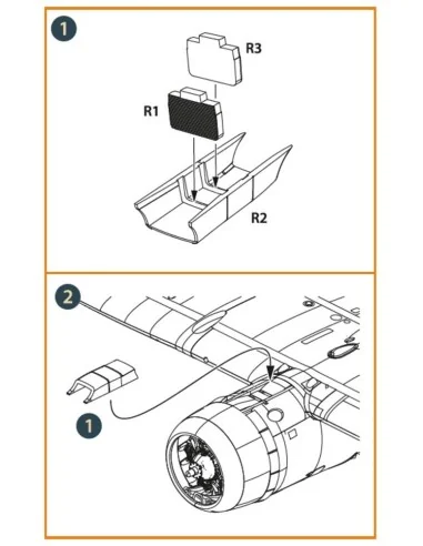 D3A2 VAL radiator set for Wingsy Kits, 1/48 - Clear Prop Accessorie...