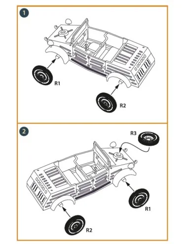 Kubelwagen type 82 Wheel set, 1/48 - Clear Prop Accessories CPA48124