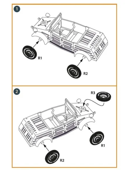 Kubelwagen type 82 Wheel set, 1/48 - Clear Prop Accessories CPA48124