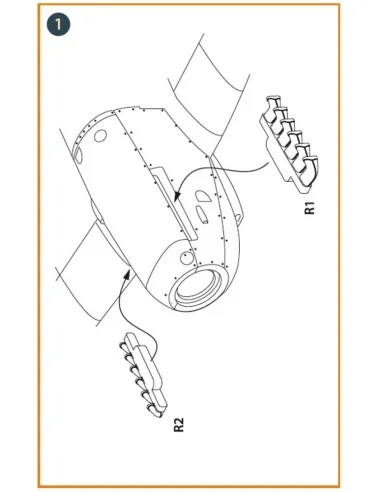 Spitfire Tr.9 exhausts for Airfix kit, 1/48 - Clear Prop Accessorie...
