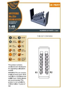 Spitfire Mk.IXe exhausts for Airfix kit, 1/48 - Clear Prop Accessor... 2