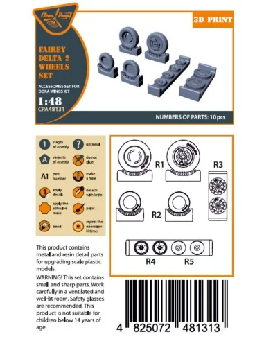 Fairey Delta 2 Wheels set for Dora Wings kit for Dora Wings, 1/48 -...
