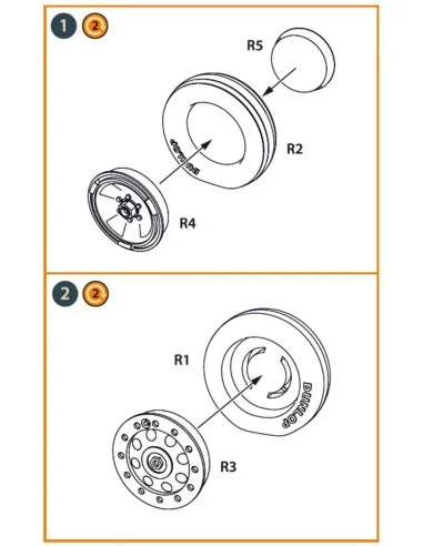 Fairey Delta 2 Wheels set for Dora Wings kit for Dora Wings, 1/48 -...