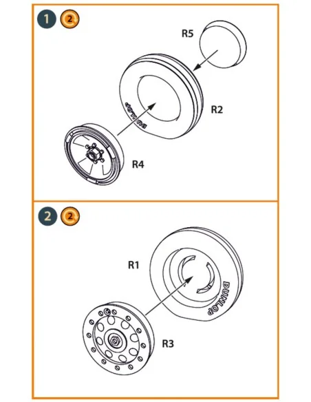 [NO_DESC] Fairey Delta 2 Wheels set for Dora Wings kit for Dora Win...