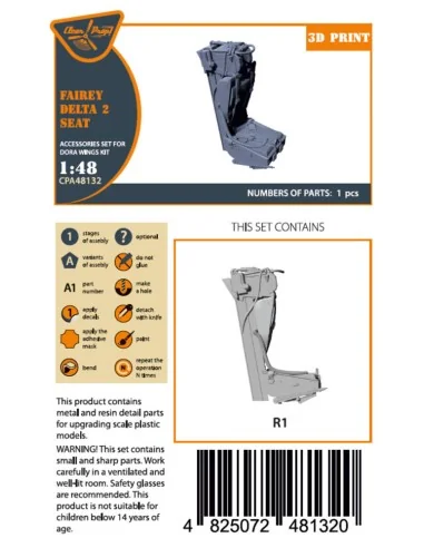 [NO_DESC] Fairey Delta 2 Ejection seat for Dora Wings, 1/48 - Clear...
