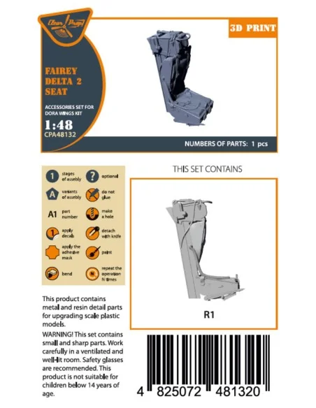 Fairey Delta 2 Ejection seat for Dora Wings, 1/48 - Clear Prop Acce...