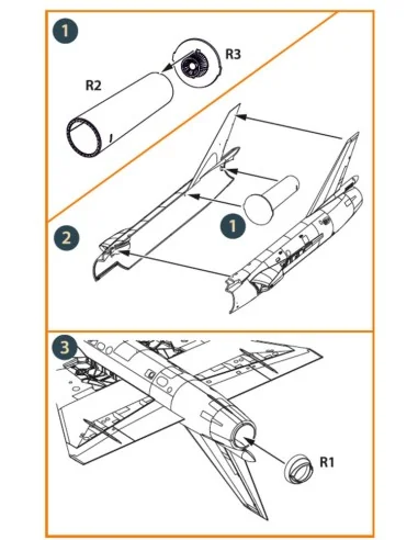 Fairey Delta 2 Afterburner and Exhaust for Dora Wings, 1/48 - Clear...