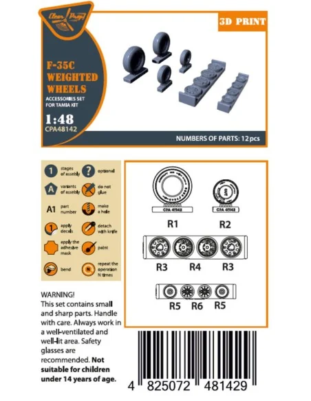 F-35? wheel set, 1/48 - Clear Prop Accessories CPA48142