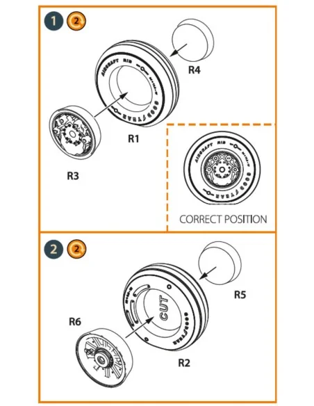 F-35? wheel set, 1/48 - Clear Prop Accessories CPA48142